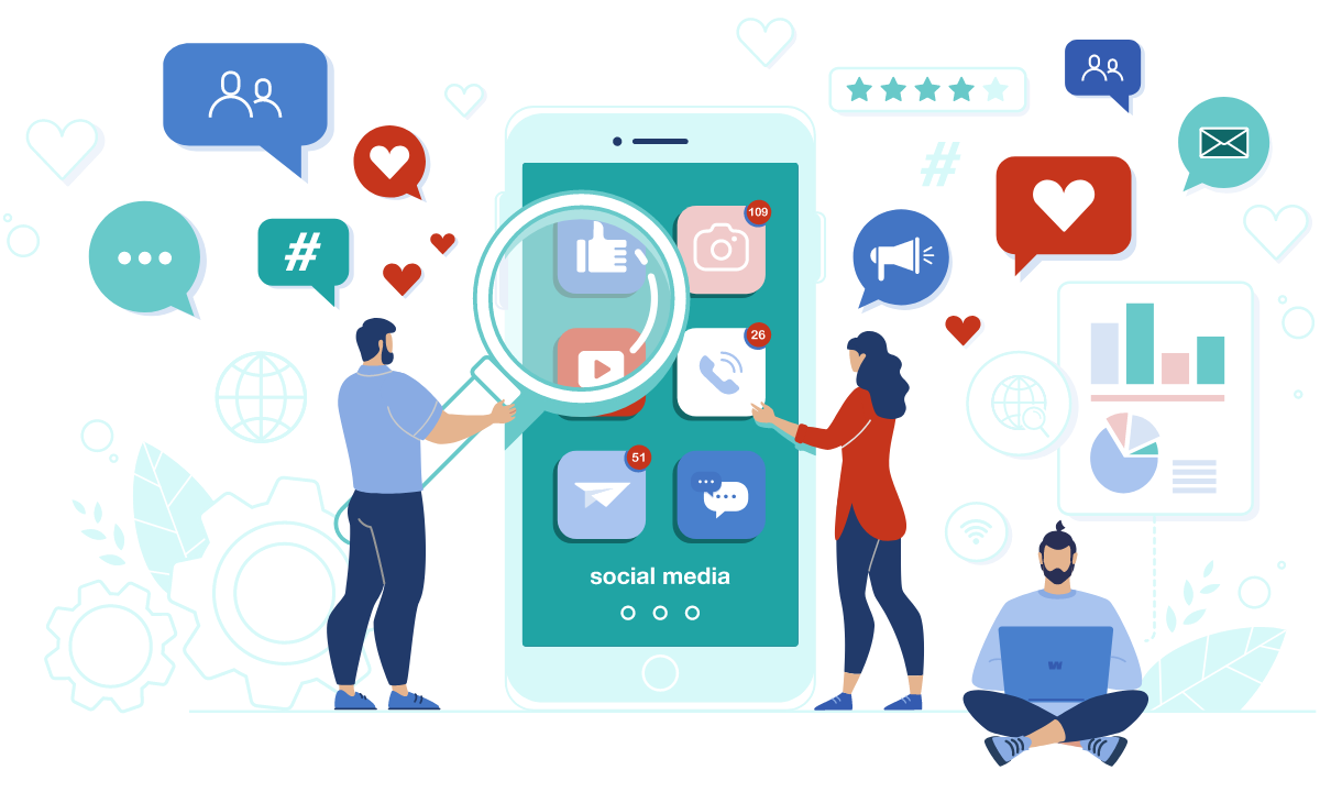 Featured Social Analytics Illustration